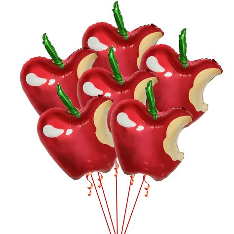 PRICES MAY VARY. Title: Apple Balloons for Back to School Decorations - Pack of 6,snow white birthday party decorations. Product Type: Categories > Event & Party Supplies > Decorations > Balloons Snow White Balloon Garland, Apple Balloon Arch, Apple Birthday Party Theme, Apple Party Decorations, Snow White Centerpiece Ideas, Snow White Birthday Party Decorations, Snow White First Birthday Party, Apple Balloons, Snow White Party Decorations