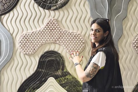 Designer Elena Salmistraro designs the new collection of Lithea inlaid marble furniture and wall coverings presented at Salone del Mobile 2022. Pensie Elena Salmistraro, Marble Furniture, Dry Stone Wall, Dry Stone, Abstract Images, Sea Waves, Decorative Panels, Different Textures, The Culture