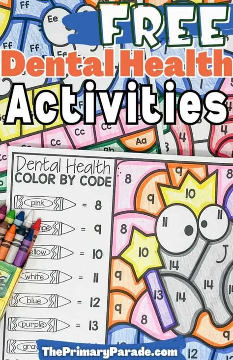 Dental health coloring pages Dental Hygiene Elementary School, Dental Fine Motor Activities, Dental Health Month Activities, Health Coloring Pages, Prek Activities, Dental Health Month, Fun Educational Activities, Health Fair, Learning Printables