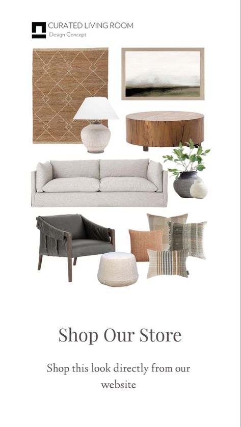 Need help with measurements before our buy? Send us a quick message and we’ll be in touch. Scandinavian Open Plan Living, Japandi Living Room Design, Living Room Mood Board, Havenly Living Room, Furniture Selection, Japandi Living, Glam Living, Glam Living Room, Pinterest Room Decor