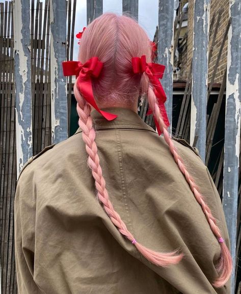 Hair Arrange, Ribbon Hairstyle, Peinados Fáciles Para Cabello Corto, Scene Hair, Dye My Hair, Aesthetic Hair, Pretty Hairstyles, Pink Hair, Hair Looks