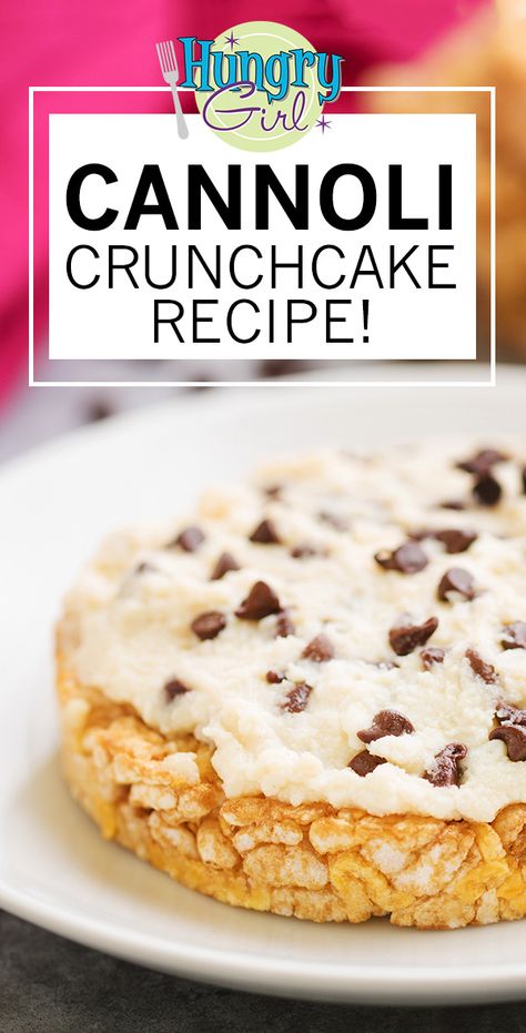 Cannoli Rice Cake Snack + More Cannoli-Inspired Recipes Under 175 Calories | Hungry Girl Rice Cake Dessert Ideas, Recipes With Rice Cakes, Rice Cake Snack Ideas, Rice Cake Ideas, Hungry Girl Desserts, Rice Cake Snacks, Sweet Ricotta, Ww Snacks, Cake Snack