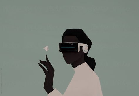 Illustration virtual reality by Valeriya Simantovskaya for Stocksy United Virtual Reality Art, Virtual Reality Design, Graphic Layout, Yerevan Armenia, Virtual Reality Glasses, Vr Glasses, Font Illustration, Stock Photography Free, Two Girls