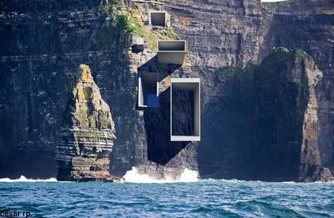 Cliff House Architecture, Parasitic Architecture, Landform, Cliff House, Architecture Inspiration, Architecture Design Concept, House Architecture, House Architecture Design, Architecture Model