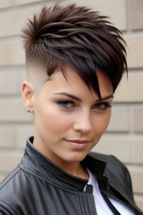 26+ Short Hairstyles for Black Women 12 Short Hairstyles For Black Women, Shaved Hair Cuts, Short Spiked Hair, Short Shaved Hairstyles, Funky Short Hair, Short Hair Images, Short Hair Pixie Cuts, Spiked Hair, Short Hair Undercut