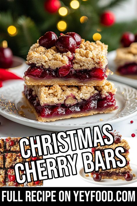 Christmas Cherry Bars - Yeyfood.com: Recipes, cooking tips, and kitchen hacks for home cooks of all levels Christmas Cherry Bars Taste Of Home, Christmas Cherry Bars Recipe, Cherry Bars For A Crowd, Cherry Christmas Bars, Christmas Cherry Bars, Cherry Squares Recipe, Cherry Bars Recipe, Cherry Squares, Hacks For Home