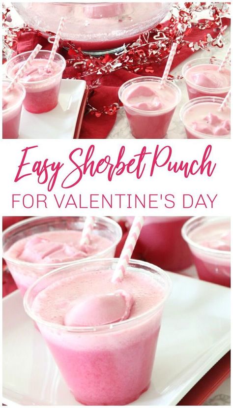 Valentine Day Punch, Fun Valentines Dinner Ideas Kids, Valentines Party Desserts, Galentines Party Punch, Valentine Party Drinks, School Valentines Party Ideas Food, Valentine Drinks For Kids School Parties, Valentines Drinks For Kids School, Valentines Party Drinks For Kids