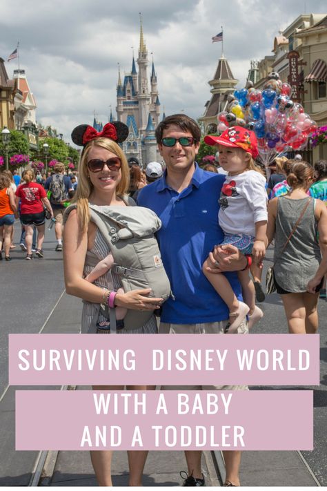 All the best tips and tricks for how to survive Disney World with a baby and a toddler and have a great time! Disney With An Infant, Baby At Disney, Disney With Baby, Disney With Toddlers, Disney World With Toddlers, Children Food, Disney With A Toddler, Travel Happy, Disney World Planning