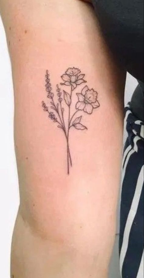 Larkspur Daffodil Tattoo, Larkspur And Daffodil Flower Tattoo, Daffodil Larkspur Tattoo, Larkspur And Narcissus Tattoo, Larkspur And Narcissus Flower Tattoo, Daffodil With Butterfly Tattoo, Jonquil And Daffodil Flower Tattoo, 2 Daffodils Tattoo, Daffodil Wrap Around Tattoo