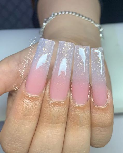 Acrylic Nails Coffin Ombre, Glitter Gel Nail Designs, Faded Nails, Glitter Nails Acrylic, Acrylic Nail Shapes, Ombre Nails Glitter, Glitter Gel Nails, French Acrylic Nails, Acrylic Nails Coffin Pink