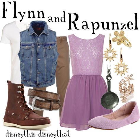 Disney Style Disneybound Couples, Flynn And Rapunzel, Disney Bound Outfits Casual, Disney Dress Up, Disney Themed Outfits, Disney Inspired Fashion, Disneyland Outfits, Hallowen Costume, Oufits Casual