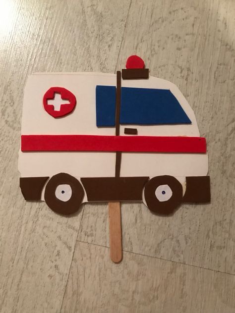 Ambulance Craft, Community Helpers, Art And Craft, Ambulance, Wooden Toy Car, Wooden Toys, Toy Car, Arts And Crafts, Toys