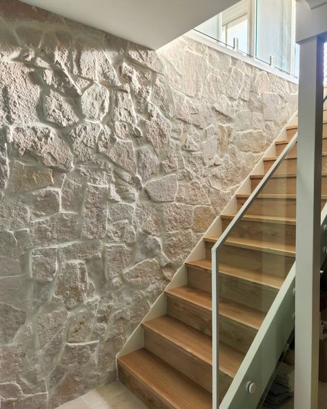 Who says stone cladding is just for outdoors?!  Check out this gorgeous interior wall in the gorgeous local luxury getaway - full of our products in almost every room - what a statement! This is our sandstone wall cladding, but we have a product to suit every need, every design, every taste, every price, and every budget. Sandstone Wall Cladding, Sandstone Cladding, Sandstone Wall, Salt Stone, Stone Interior, Luxury Getaway, Gorgeous Interiors, Stone Cladding, Wall Cladding