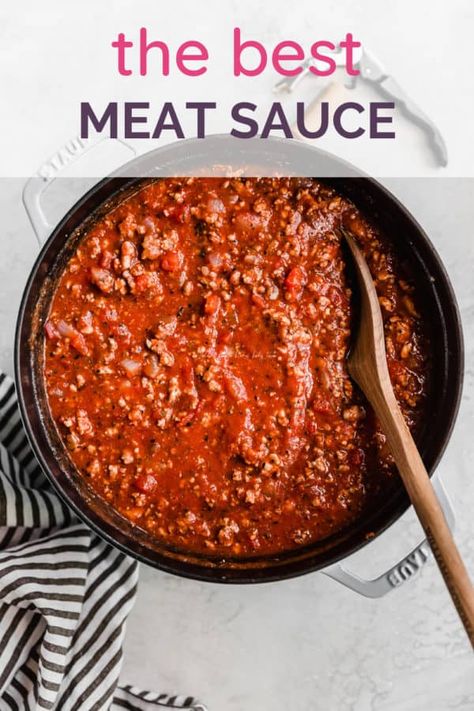 Best Meat Sauce, Meat Sauce Recipe, Homemade Meat Sauce, Best Healthy Dinner Recipes, Meat Sauce Recipes, Homemade Spaghetti Sauce, Breakfast Low Carb, Homemade Spaghetti, Homemade Gravy