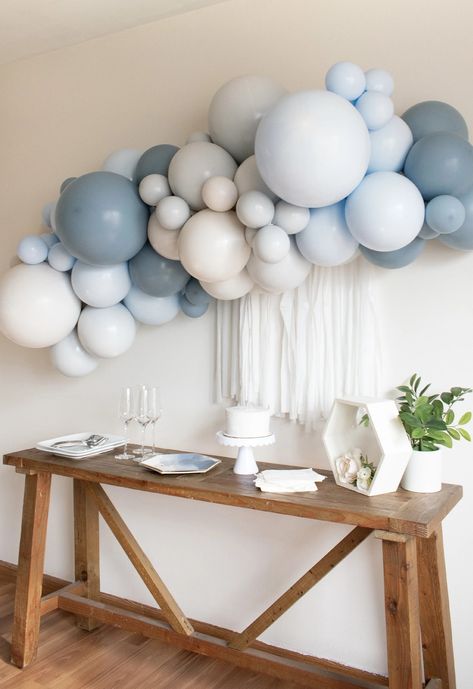 Cerulean Balloon Garland Kit With Shades of Blue for Birthday Boy Baby Shower Bachelor Party Engagement Party Wedding and More - Etsy Muted Blue Balloon Garland, Simple Diy Balloon Arch, Dusty Blue Birthday Party Decorations, Dusty Blue Balloon Arch, Simple Baby Shower Centerpieces For Boys, Baby Boy Shower Balloon Arch, Blue And White Balloon Decorations, Blue Toile Baby Shower Decor, Dusty Blue Baby Shower Decor