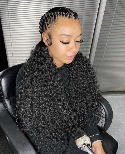 Two Cornrow Braids, Feed Ins, Two Braid Hairstyles, Twisted Hair, Big Box Braids Hairstyles, Feed In Braids Hairstyles, African Hair Braiding Styles, Cute Braided Hairstyles, Braided Cornrow Hairstyles