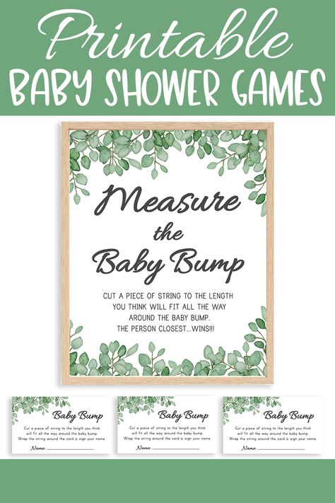 Eucalyptus Baby Shower Ideas, Measure Mommys Belly, Carson James, Fun Shower Games, Mom Belly, Belly Bump, Baby Shower Game Cards, Mommy Belly, Rustic Baby