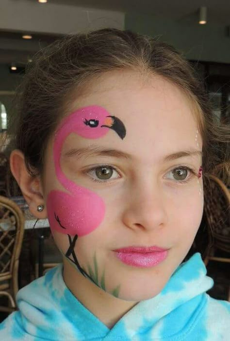 Dress up the Party! Flamingo Face Paint Easy, Cute Easy Face Paint Ideas, Easy Animal Face Paint, Face Paint Ideas Easy, Easy Face Painting Ideas For Kids, Flamingo Face Paint, Kids Face Painting Ideas, Kids Face Painting Easy, Simple Face Paint