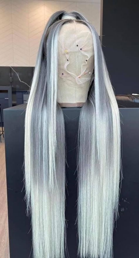 #follow #wigs #lacewigs #beautyblog #blogging #blog #blogger #hairstyles #hair #hairgoals Custom Color Wigs, White Wig, Frontal Wig Hairstyles, Creative Hair Color, Long Hair Wigs, Dyed Hair Inspiration, Pretty Hair Color, Wigs Hair, Colored Wigs