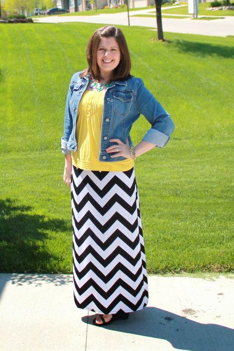 My New Favorite Outfit: Chevron to the Max Chevron Skirt Outfit, Plus Size Maxi Skirt Outfit, Plus Size Maxi Skirt, Chevron Outfit, Cute Maxi Skirts, Chevron Maxi Skirts, Maxi Skirt Outfit, Church Clothes, Chevron Skirt