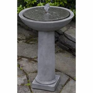 Luxurious Outdoor Water Features | Small Outdoor Fountains - Scenario Home Birdbath Fountain, Concrete Bird Bath, Concrete Fountains, Hydrangea Leaves, Concrete Leaves, Campania International, Garden Water Fountains, Bird Bath Fountain, Bird Bath Garden