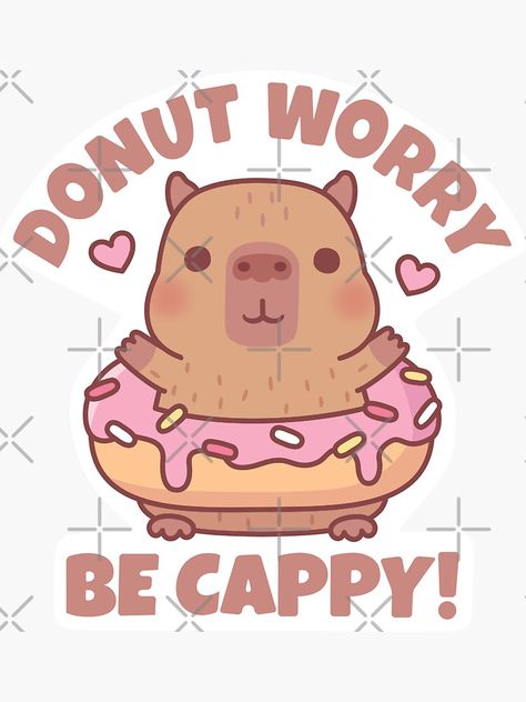 Donut Humor, Donut Worry, Quote Stickers, Donuts, No Worries, Funny, For Sale