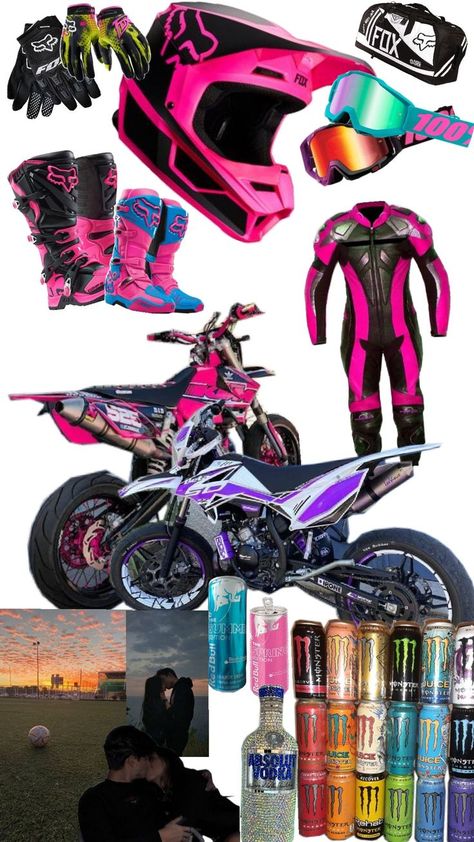 Dream Womens Dirt Bike Gear, Dirt Bike Riding Gear, Dirt Bike Gear, Motocross Love, Cool Dirt Bikes, Motorcycle Aesthetic, Dirt Bike Girl, Four Wheelers, Quad Bike