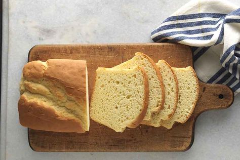 Gluten-Free Sandwich Bread Recipe | King Arthur Flour: High-rising, tender, soft white sandwich bread - and it's gluten-free. Bread Machine Gluten Free, Gluten Free Sandwich Bread Recipe, Gluten Free Bread Machine, Gluten Free Sandwich Bread, King Arthur Gluten Free, Sandwich Bread Recipe, Gluten Free Sandwiches, Pain Sans Gluten, Sandwich Bread Recipes