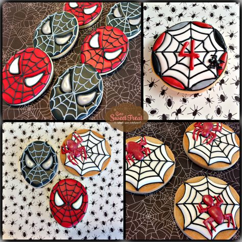 Spiderman Sugar Cookies, Avengers Cookies, Spiderman Cookies, Superhero Cookies, Cookies Decorated With Royal Icing, Cookies Theme, Spiderman Birthday Party, Valentinstag Party, Spiderman Party