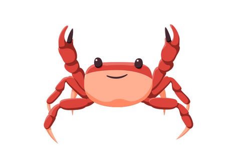 Cartoon Crab Drawing, Cute Crab Illustration, Cute Crab Drawings, Crab Animation, Crab Animal, Crab Drawing, Crab Logo, Cartoon Crab, Crab Cartoon