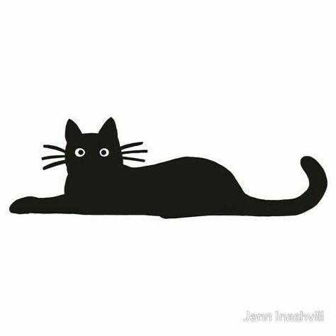 Black Cat Tattoos, Black Cat Sticker, Cat Tat, Cat Tattoos, Image Chat, Black Cat Art, A Black Cat, Cat Silhouette, Cat Crafts