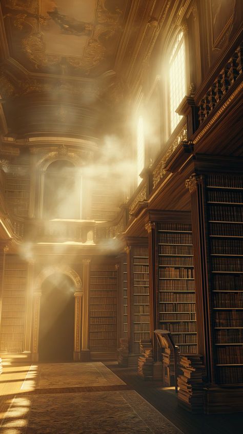 Light Library Aesthetic, Ancient Library Fantasy Art, Royal Library Aesthetic, Fantasy Library Concept Art, Library Room Aesthetic, Roman Library, Library Exterior, Enchanted Library, Fantasy Library