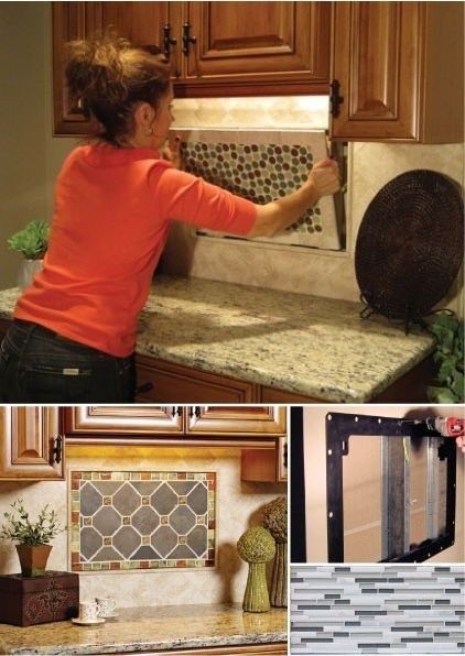 Interchangeable Backsplashes!! Kitchen Palette, Permanent Style, Removable Backsplash, Stove Backsplash, Kitchen Backsplash Designs, Kitchen Backsplashes, Backsplash Designs, Accent Tile, Tile Designs