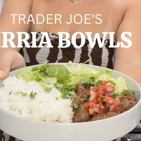 Kalena Alva on Instagram: "TRADER JOE'S MEALS EPISODE #14: Beef Birria Bowls✨ Okay I know this is hardly "cooking" but I know you guys love these easy, fool-proof meals so here's another one for ya 😋 This is the perfect easy weeknight dinner when you're craving some easy and delicious Mexican food! #kitk LIKE + SAVE + SHARE to make later! ➡️ Full recipe with all of the details and shoppable grocery lists on my website [www.kalenainthekitchen.com] also linked in my bio! #traderjoes #traderjoe Birria Trader Joes, Birria Rice Bowls, Trader Joe’s Beef Birria, Trader Joes Birria Recipes, Birria Bowls, Beef Birria Recipe, Beef Birria, Beef Tip Recipes, 2024 Board