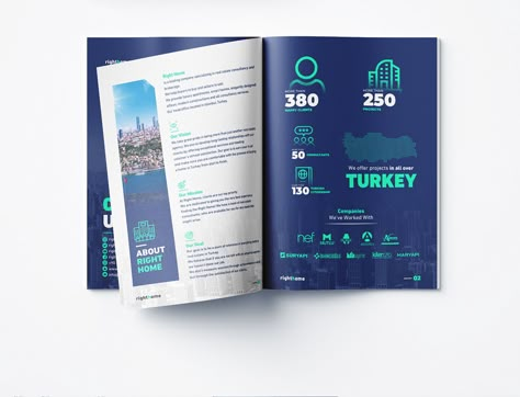 Company profile - Real estate on Behance Corporate Magazine Layout Design, Capital Campaign Brochure, Travel Magazine Design, Magazine Cover Ideas, Impact Report, Magazine Layout Inspiration, Case Study Design, Corporate Profile, Graphic Design School