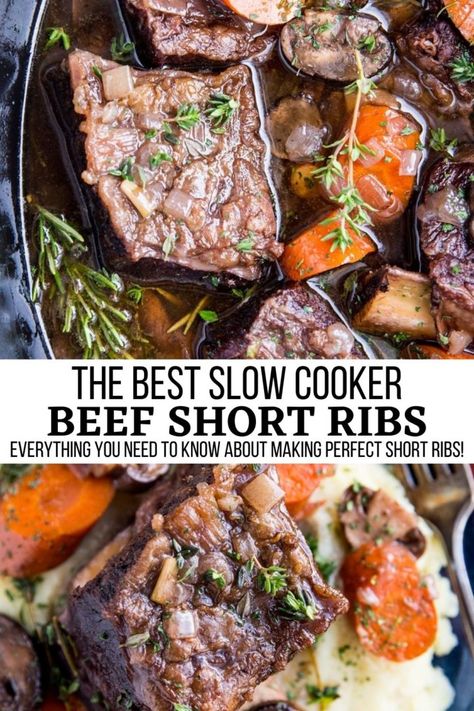 Slow Cook Short Ribs Crock Pots, Best Short Ribs Recipe Crock Pot, Beef Chuck Short Ribs Recipes Crock Pot, Slow Cooker Short Ribs Recipe Crock Pots, Short Rib Crock Pot, Beef Chuck Short Ribs Recipes, Beef Short Ribs Crock Pot, Crock Pot Short Ribs, Beef Ribs Crockpot