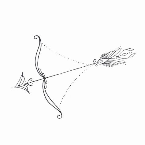 Bo And Arrow Tattoo, Sagittarius Arrow Tattoo, Bow Arrow Tattoos, Archer Tattoo, Infinity Tattoo With Feather, Feather Tattoo Meaning, Sagittarius Tattoo, Chic Tattoo, Small Shoulder Tattoos