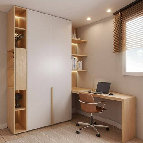 Small Home Office Decor, Home Study Rooms, Small Home Offices, Wardrobe Design Bedroom, Kids Interior Room, Small Room Design, Cupboard Design, Small Home Office, Bedroom Furniture Design