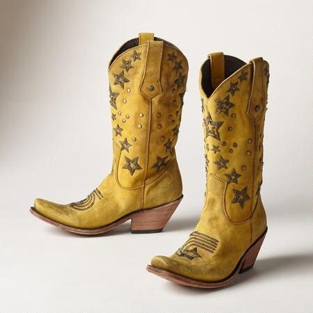 Yellow Cowgirl Boots, Yellow Cowboy Boots, Cowboy Comic, Cowgirls Boots, Cowgirl Life, Stage Coach, Popular Boots, Vintage Cowboy Boots, Yellow Boots