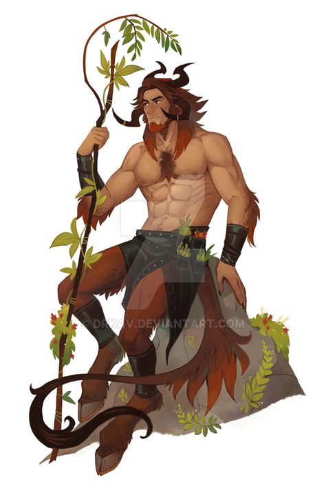 Faun Male Art, Half Minotaur Character Design, Satyr Art Male, Drkav Art, Satyr Paladin, Male Satyr, Satyr Male, Satyr Dnd, Dnd Satyr