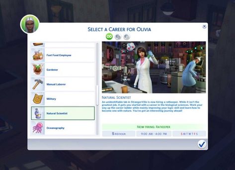 Mod The Sims: Natural Scientist Career by Dero • Sims 4 Downloads Sims 4 Jobs, Crazy Scientist, Sims 4 Traits, Sims 4 Cc Kids Clothing, Sims 4 Gameplay, Oceanography, One With Nature, Science Biology, The Sims4