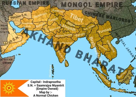 Akhand Bharat Map, Akhanda Bharat, Ancient India Map, India World Map, General Knowledge For Kids, Hinduism History, Art Deco Design Graphics, Fantasy Map Generator, Visual Map