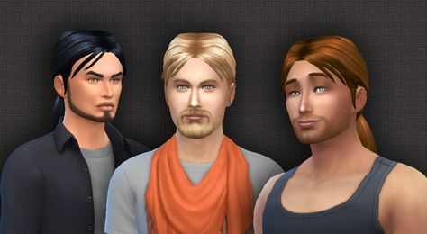 Mystufforigin: Low Ponytail for males  - Sims 4 Hairs - http://sims4hairs.com/mystufforigin-low-ponytail-for-males/ Ponytail For Men, Sims 4 Long Hair Male, Hairstyles Low Ponytail, Sims 4 Long Hair, Male Ponytail, Hair Male, Sims 4 Studio, Sims 4 Update, Sims Hair