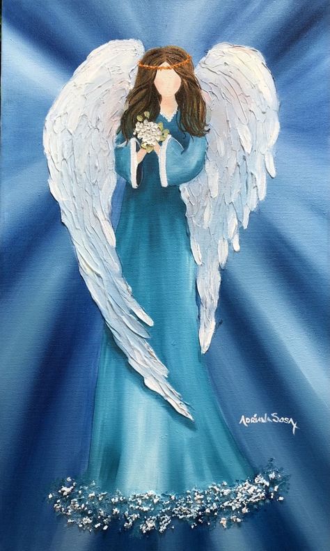 Angel Wall Art, I Believe In Angels, Angel Artwork, Angel Drawing, Angel Images, Angel Crafts, Angel Painting, Winter Painting, Textured Canvas Art