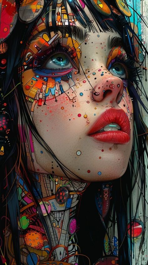 Cyborgs Art, Female Artwork, Modern Graphic Art, Art Photography Portrait, Mushroom Art, Eye Art, Beauty Art, Face Art, Female Art