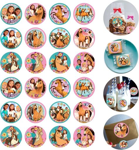 Amazon.com: 120 calcomanías Spirit Riding Free, decoraciones de fiesta temática de caballos, suministros de fiesta de cumpleaños espiritual para niñas : Juguetes y Juegos Spirit Birthday Party, Spirit Birthday, Spirit Riding Free, Girls Stickers, Horse Cartoon, Western Birthday Party, Horses Theme, Decoration Birthday, Theme Party Decorations