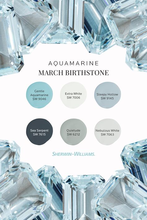 Aquitaine Sherwin Williams, Aquamarine Colour Palette, Mandala Palette, Aquamarine Color Palette, Sherwin Williams Paint Neutral, Marble Wallpapers, 2024 Colors, March Colors, Feminine Decor