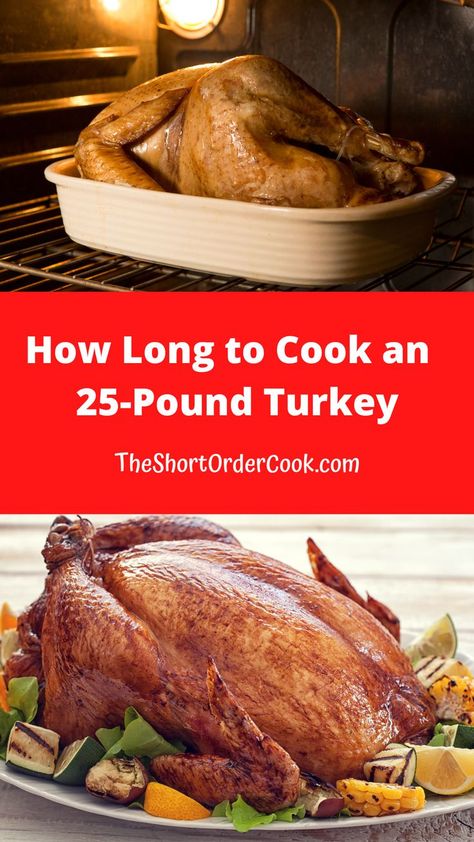 a large 25 pound Roasted turkey in a pan in the oven and one on a platter ready to carve. Recipes For Leftovers, Cook Turkey In Oven, Cooking A Stuffed Turkey, Seasoned Turkey, Turkey In Oven, Turkey Seasoning, Dry Brine, Cook A Turkey, Turkey For Thanksgiving