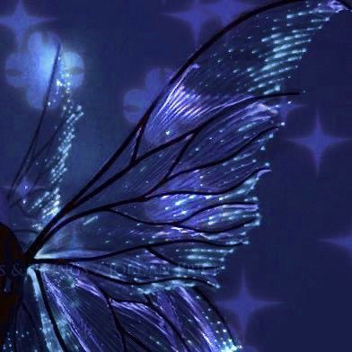 Purple Fairies Aesthetic, Fairy Wings Blue, Blue Fairy Wings Aesthetic, Dark Blue Fairy Aesthetic, Dark Blue Sparkle Aesthetic, Fairy Wing Aesthetic, Purple Aesthetic Fairy, Blue Wings Aesthetic, Fairy Purple Aesthetic