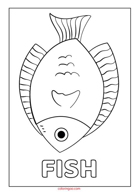 Printable Fish, Coloring Worksheets For Kindergarten, Fish Printables, Kids Craft Gifts, Insect Coloring Pages, Fish Coloring, Space Coloring Pages, Coloring Worksheets, Printable Christmas Coloring Pages